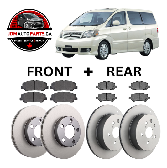 2002-2007 TOYOTA ALPHARD FULL BRAKE PAD AND ROTOR PACKAGE (ANH1# / MNH1# / ATH10)