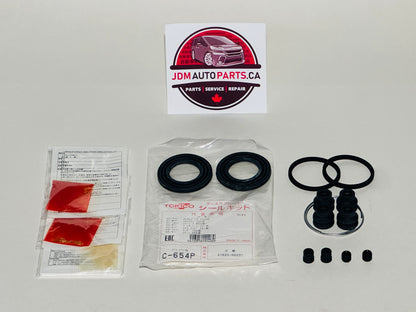 Automotive parts including seals and gaskets with JDM Auto Parts CA branding on a white background.