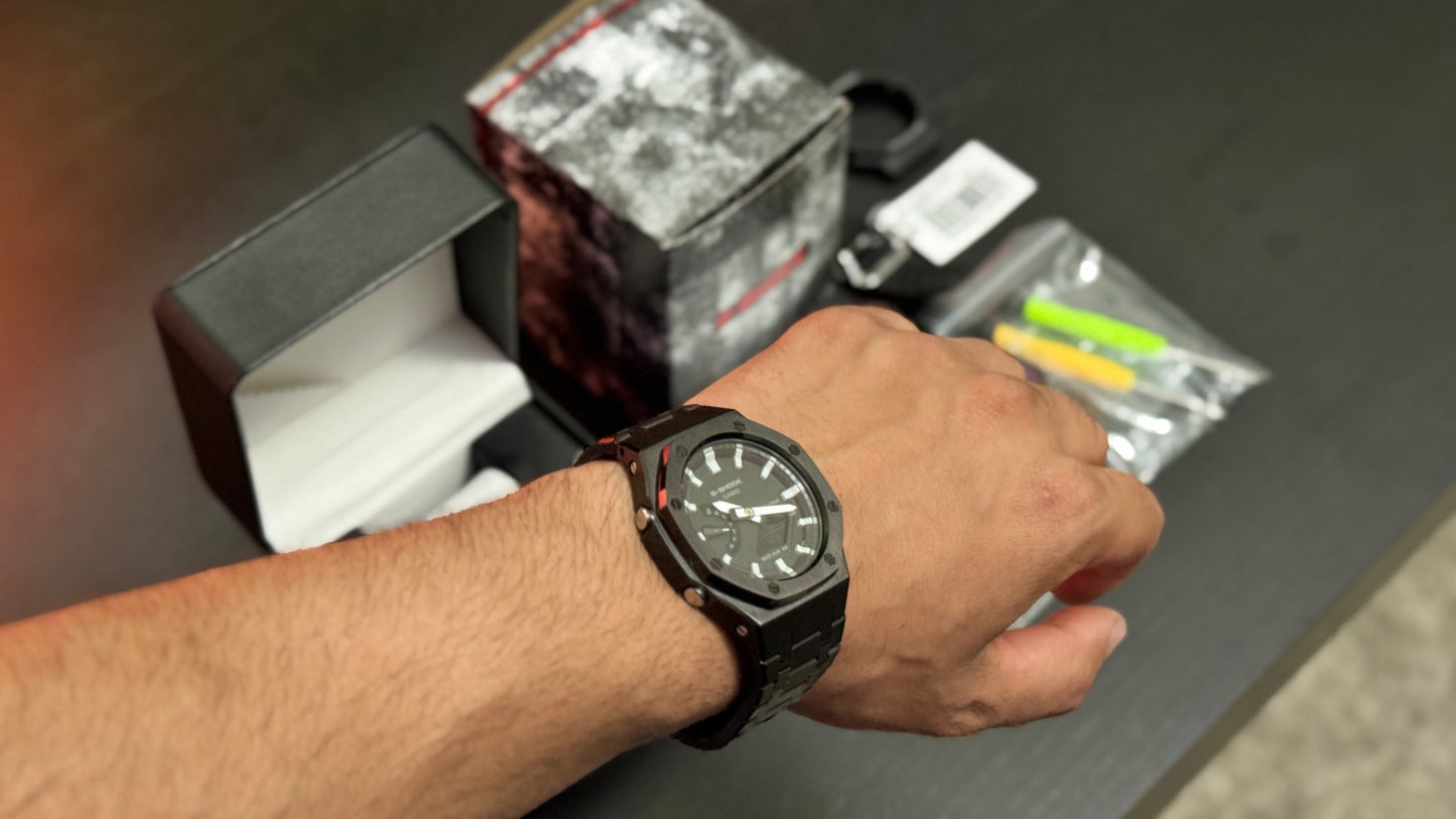 CUSTOM “CASIOAK” G-SHOCK WITH MODIFIED CASE/STRAP NEW ORIGINAL