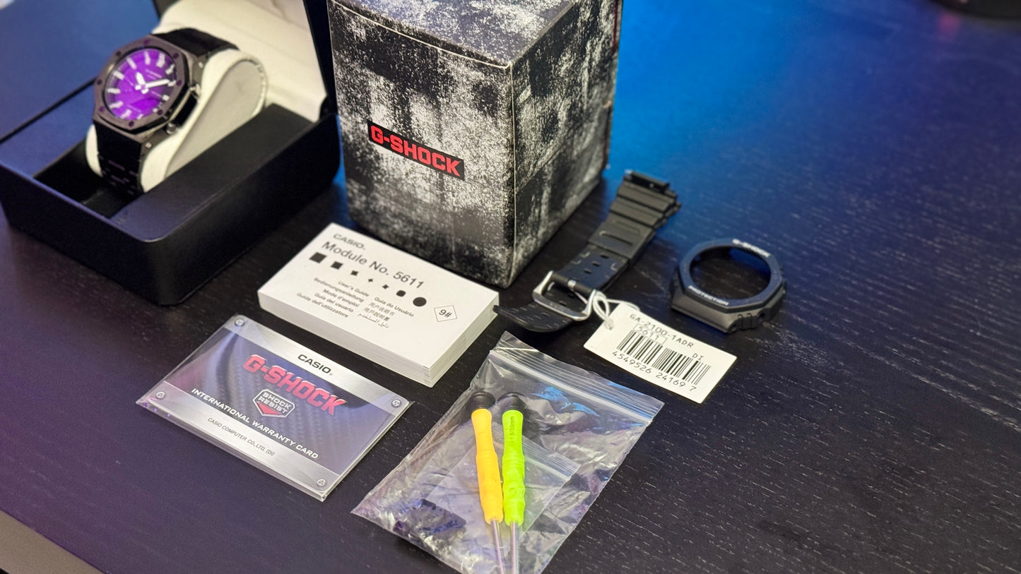 CUSTOM “CASIOAK” G-SHOCK WITH MODIFIED CASE/STRAP NEW ORIGINAL