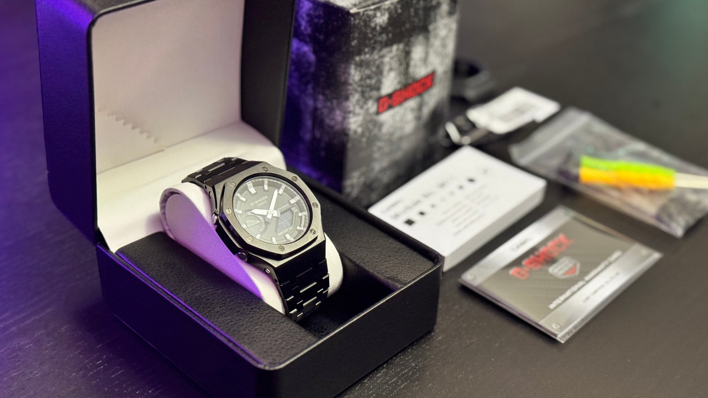 CUSTOM “CASIOAK” G-SHOCK WITH MODIFIED CASE/STRAP NEW ORIGINAL