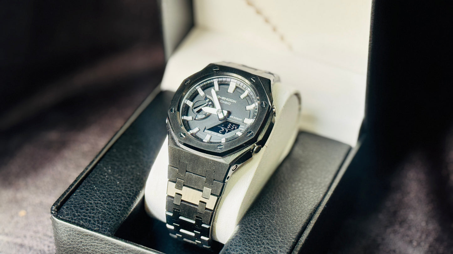 CUSTOM “CASIOAK” G-SHOCK WITH MODIFIED CASE/STRAP NEW ORIGINAL