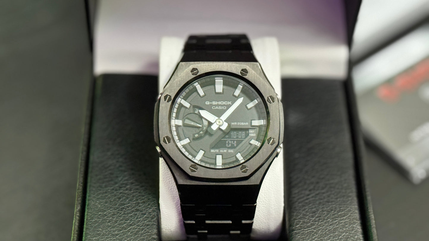 CUSTOM “CASIOAK” G-SHOCK WITH MODIFIED CASE/STRAP NEW ORIGINAL