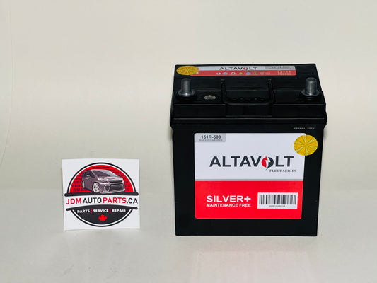 12V 151R 500CCA SILVER CALCIUM BATTERY WITH JIS JDM JAPANESE SKINNY PENCIL POST FOR SMALL CARS AND KEI CARS / TRUCKS