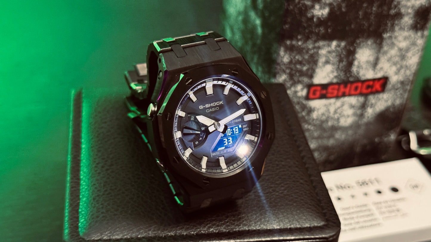 CUSTOM “CASIOAK” G-SHOCK WITH MODIFIED CASE/STRAP NEW ORIGINAL